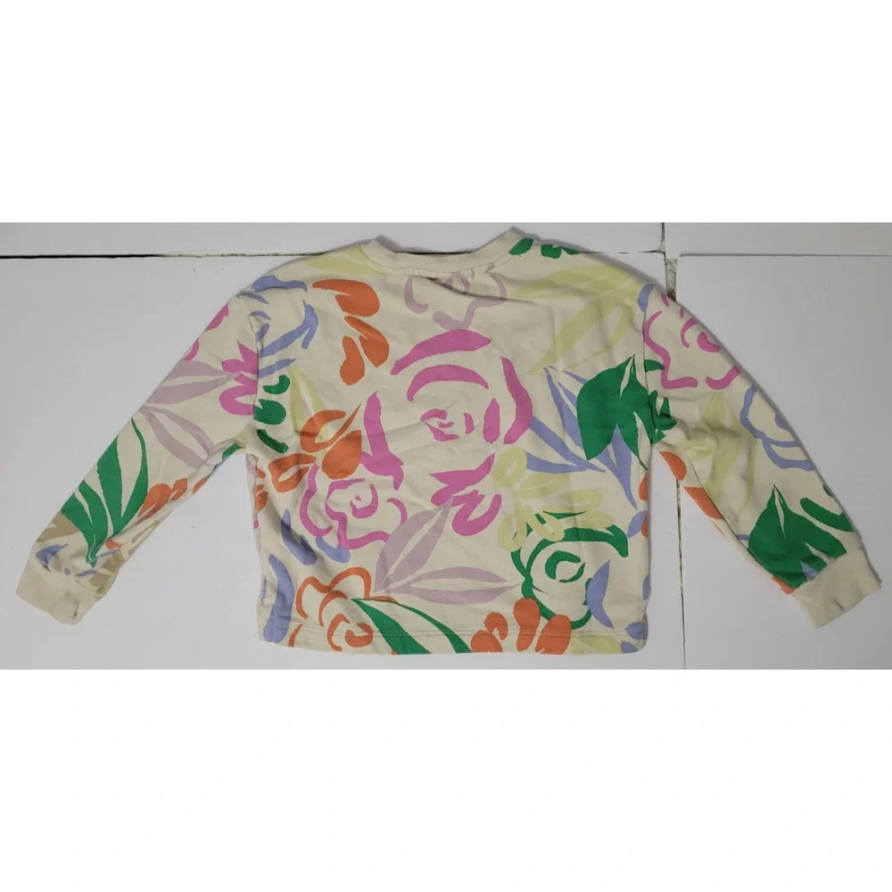Vintage Gap Kids Girls S 6-7 Floral Sweatshirt Made USA 90s Abstract Colorful